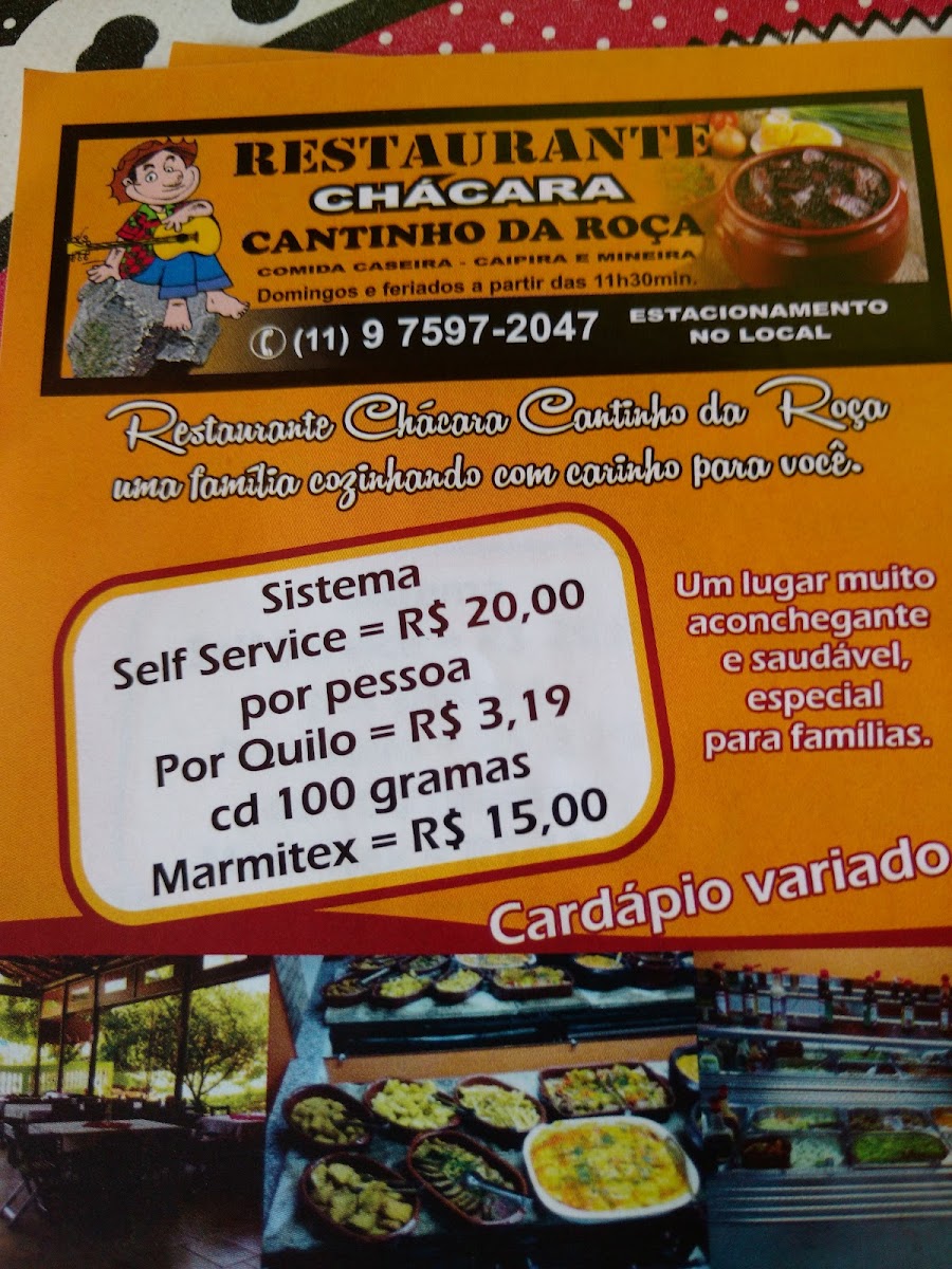 Menu Restaurante Chacara Cantinho Da Roca-3